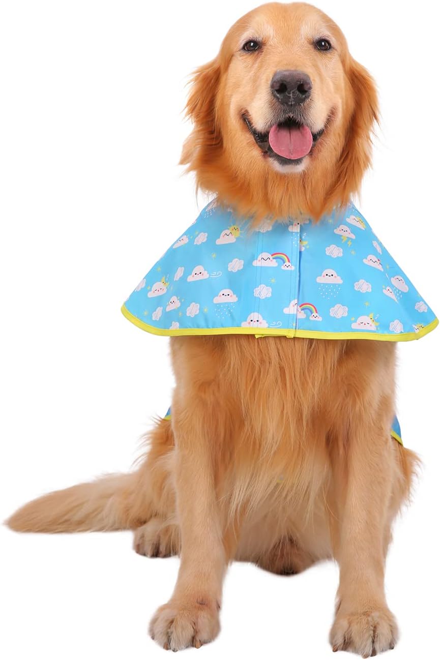 HDE Dog Raincoat with Hood & Leash Hole S-XL Dog Rain Jacket Ducks L – Essentials for Dogs - X-Large / Cartoon Storm - image 2