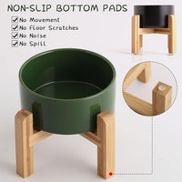 Petygooing Rust Green Elevated/Raised Ceramic Dog Bowl for Small Breeds, Dog Food Water Dish with Stand,Pet Feeding Bowl with Anti Slip Rubber for Cats and Small Dogs Puppy 13.5 OZ (5.1In / 1.7 Cups)