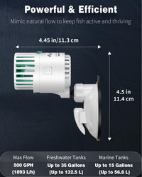 Pawfly Wave Maker for Aquarium, 800 GPH 3W Aquarium Powerhead - for Tanks up to 35 Gallons - image 2