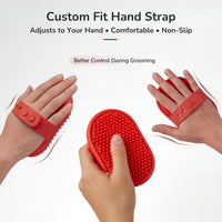 Pets&Goods Rubber Grooming Brush for Dogs & Cats - Red - image 3