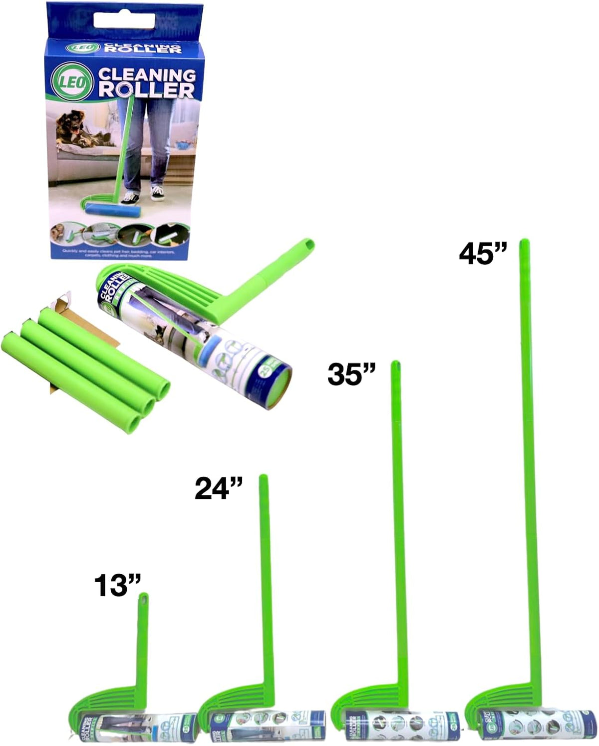 Leo Large 10-Inch Wide Lint Roller Refills 25 Sheets with extendable - image 2