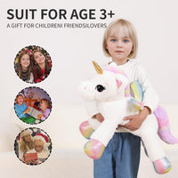FFxiong 44 Inch Giant Unicorn Stuffed Animal Pillow - White / 24 Inch - image 2