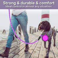 COOYOO 2 Pack Dog Leash 5 FT Heavy Duty - 1/2"x 5 FT (18~120 lbs.) / Set 3-Black+Purple - image 3
