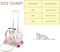 Transparent & Fully Breathable Hard cat Carrier with Rolling Wheels for Dogs, Cats, Multiple Carrying Options, Perfect for Traveling/Taking a Walk