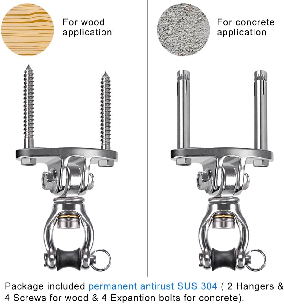SELEWARE Silent Bearing Swivel Swing Hanger Stainless Steel Swing - 360° Bearing Swing Hanger ( 2 Pack ) - image 4
