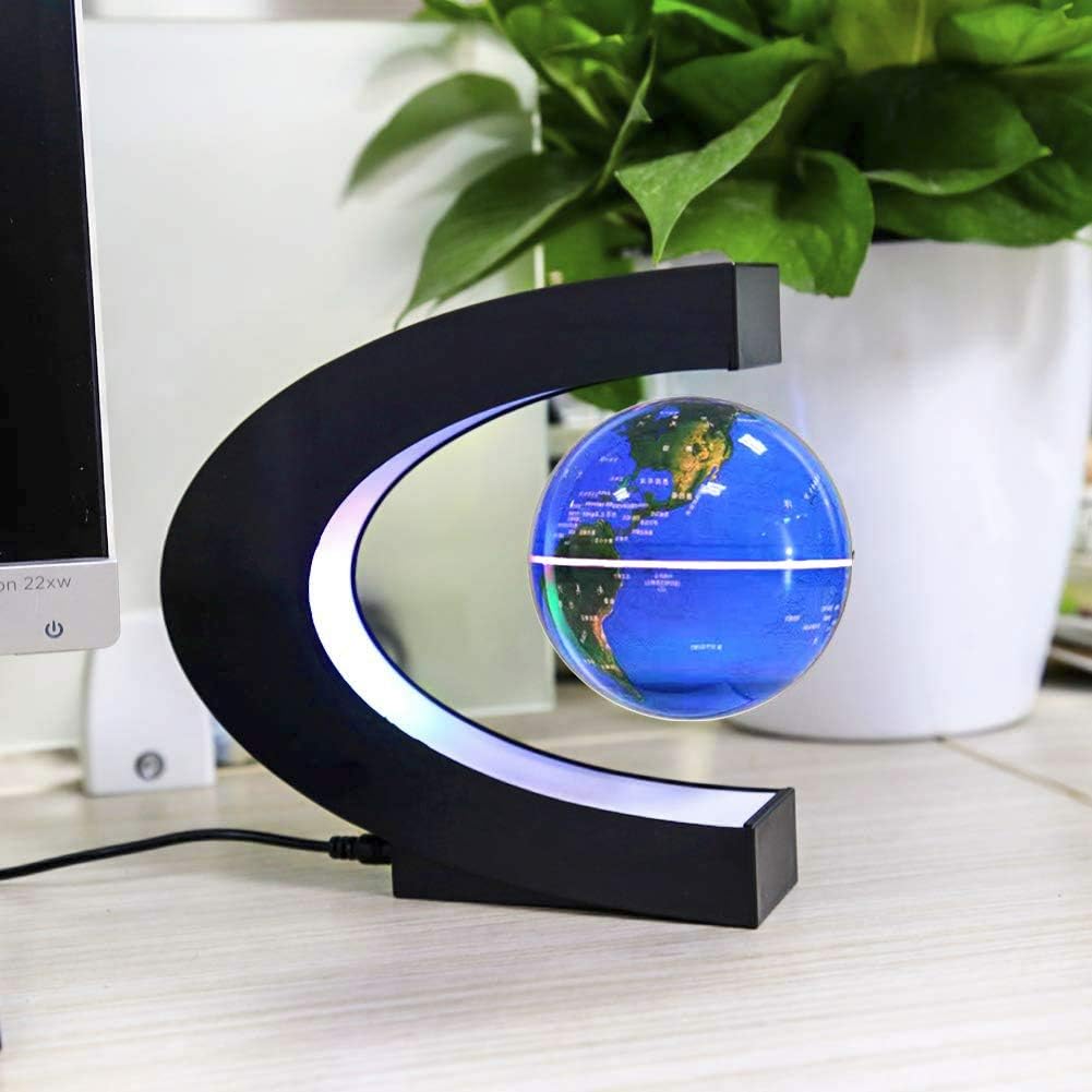 Magnetic Levitating Globe with LED Light - Blue - image 2