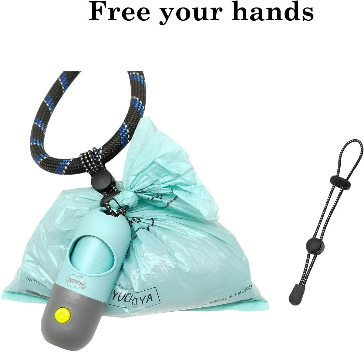 Dog Poop Bags Holder with LED Flashlight - Crystal Blue / 1 Count (Pack of 2) - image 4