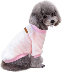Dog Sweaters for Small Dogs, Soft Fleece Puppy Clothes - Z01-Pink / XX-Small