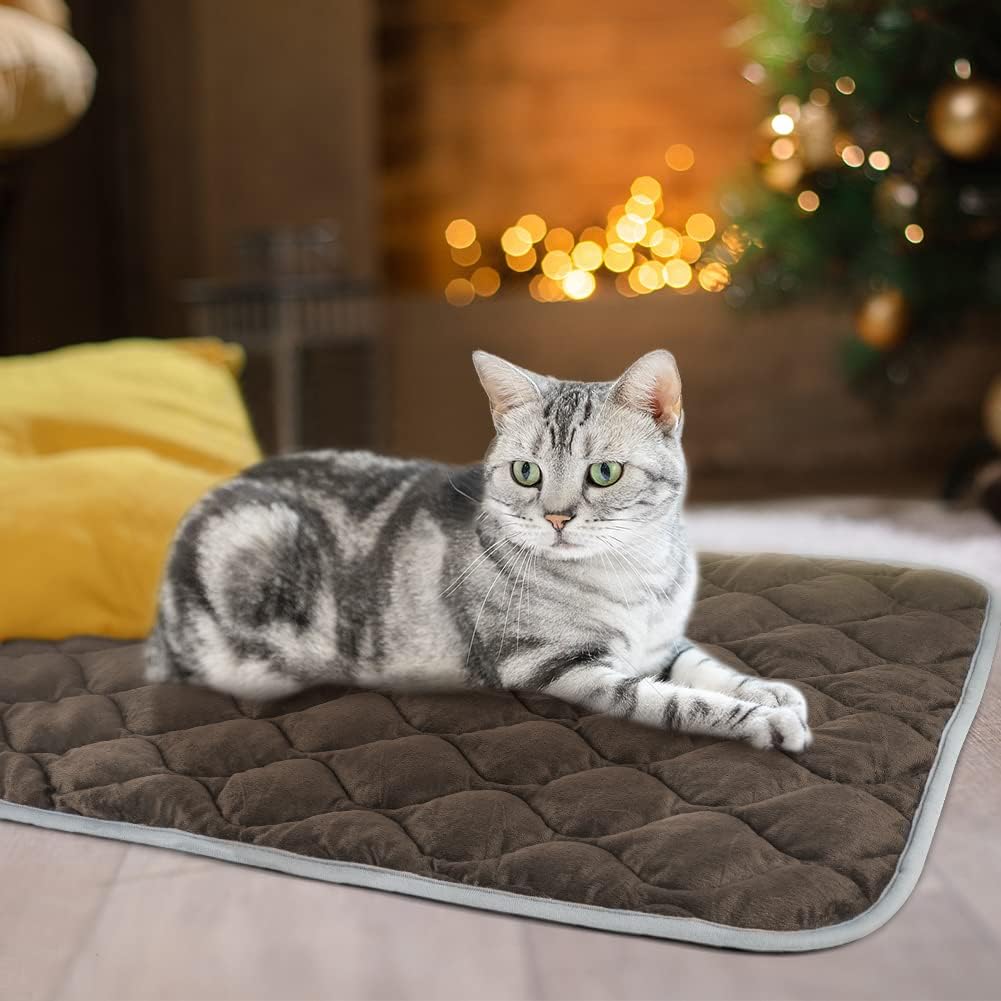 Self Warming Cat Bed Self Heating Cat Mat Thermal Pet Bed Mat - Coffee / 20.0"L x 16.0"W x 0.5"Th - image 4