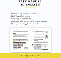 Belfort removable piano keyboard stickers with CDEFGAB note labels and beginner piano book - view 4