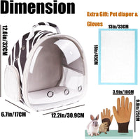 Portable Small Animal Backpack Travel Breathable Pet Carrier Bag - Zebra Print / Backpack - image 2