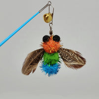 miwoowim 12 Pack Cat Wand Toy Refills with Bells - 6 yellow bees - image 3