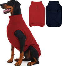 2 Pack 3XL Fleece Dog Sweater for Labrador, Leash Hole - Blue & Red / XXXX-Large(Chest Girth: 30.7")