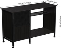 Fish Tank Stand, Modern Aquarium Stand with Built-in Cabinet and Shelves - Sleek Black Iron and Wood Grain Design for Stylish Home Décor（ 51.97" x W 19.69" x H 31.5"） Black
