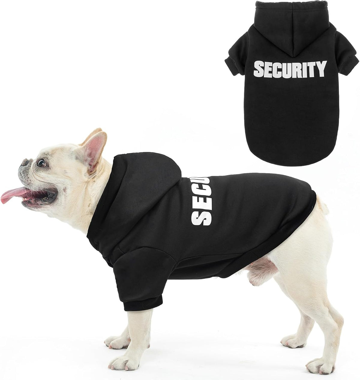 Security Dog Hoodie for Small Medium Large Dogs Boys Girls – Essentials for Dogs - #1 Black (SECURITY Printed) / Medium