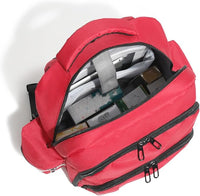 Red Medicine Backpack for School Empty First Aid Bag for Trauma Medication Safety Backpack Travel Paramedic Bag EMS EMT for Nurse Responder(bag only)
