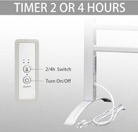 KEG Towel Warmer 8 Bars for Bathroom Freestanding or Wall Mounted Bath Towel Heater Plug-in with Built-in Timer Silver
