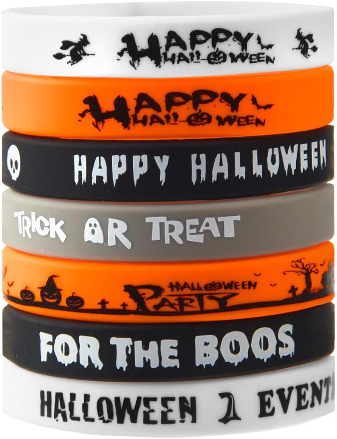 FEPITO 36 Pcs Halloween Silicone Bracelets 7 Classic Models Halloween - 49