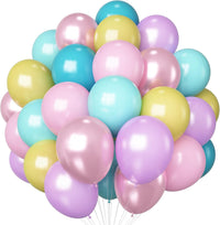 Pastel Balloons Whimsical Christmas Rainbow Colorful Birthday Balloon – Fun for Kids & Family - Yellow Blue Pink Purple