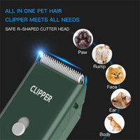 Professional Household Waterproof Low Noise Pet Hair Clippers - Ap005-green - image 2