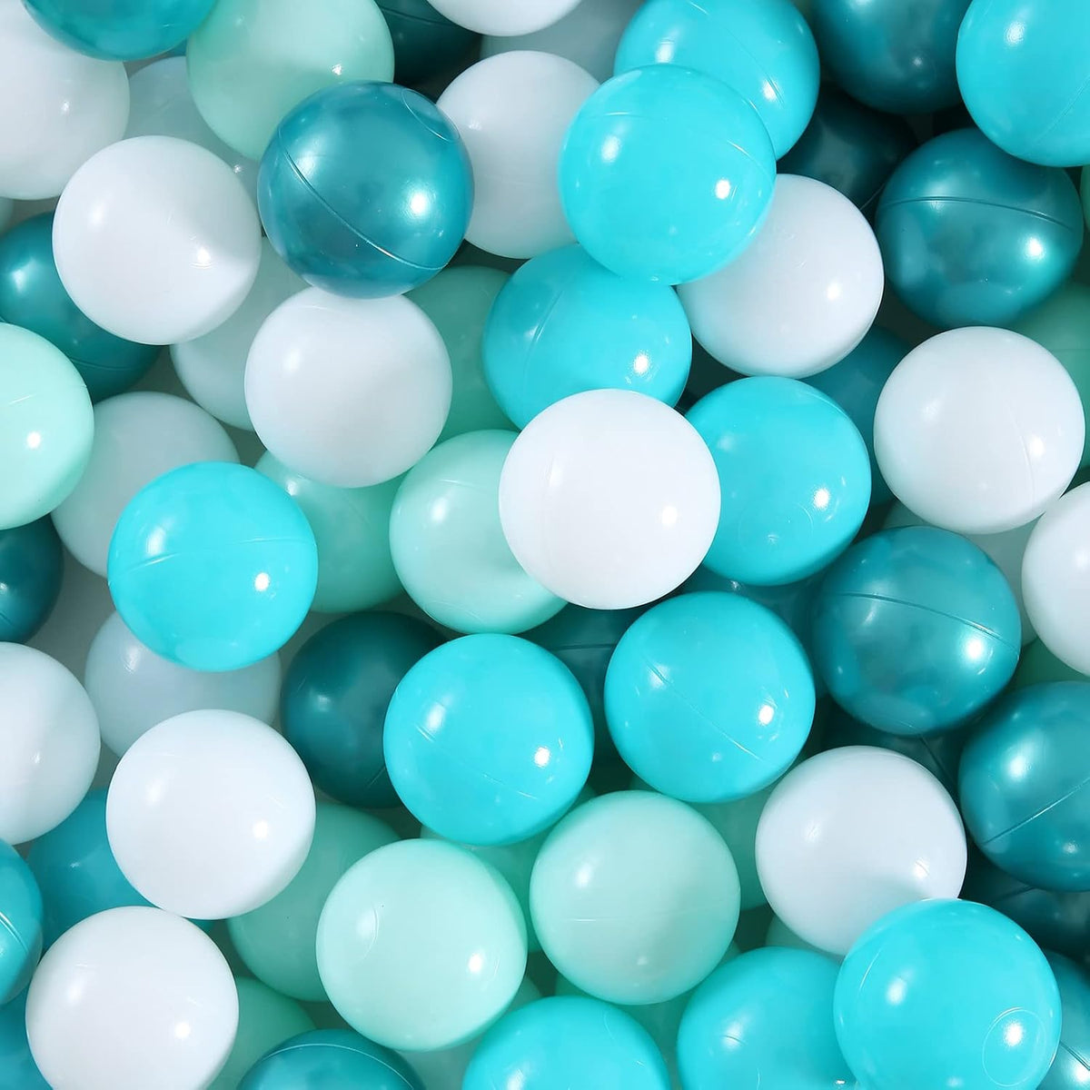 Realhaha Ball Pit Balls Baby Plastic Playpen Playball 2.15″ - Green White / 50 balls