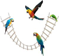 Bird Ladder Bridge, Wooden Pet Hamster Climbing & Swing Toys - 20 Steps - 44.5 × 5.9 Inch