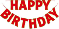 Pre-Strung Happy Birthday Banner - Red
