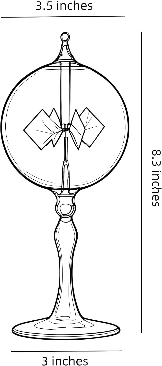 DORAMI large Crookes radiometer, solar light mill in transparent glass - view 10