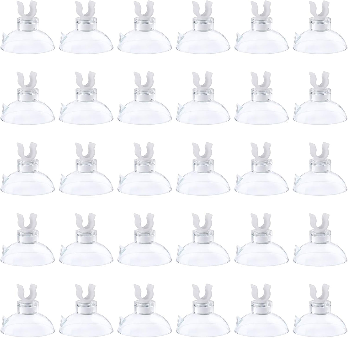 Pawfly Aquarium Suction Cup Clips for Standard 3/16" ID Airline - Clear / 30 Pack