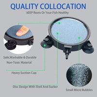 PINVNBY 4.2-Inch Air Stone Disc Bubble Diffuser with Suction Cups - 6 PCS - image 3