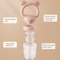2 Pack Silicone Baby Fruit Feeder with Mini Freezer Tray - Pink/White - image 2