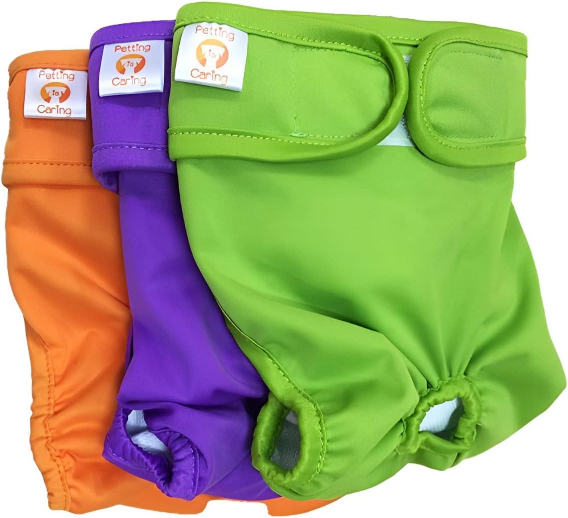 PETTING IS CARING Dog Diapers Washable & Reusable Female and Male Dog - M / Solid - image 4