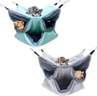 LYART Sugar Glider Pouch Hammock Bed Bedding - 3.Grey+Mint