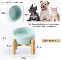 Black Raised/Elevated 15°Slanted Ceramic Dog Bowl for Small Breeds - Blue Sky / 1.7 CUPS - Puppy/Small Dogs & Cat Bowls - image 3