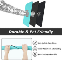 HotLive Dog Food Mat, Absorbent Cat Mat for Food and Water - Teal / 24"L x 16"W - image 4