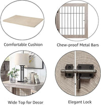 unipaws 30 Inch Furniture Style Dog Crate for Small Dogs, Indoor Puppy Kennel with Door, Decorative Wood Wire Pet House Dog Cage, Pretty Cute End Side Table Nightstand, Weathered Grey