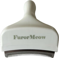 Pet Deshedding Tool with Curve Blade, Cat Grooming Brush - Small / White