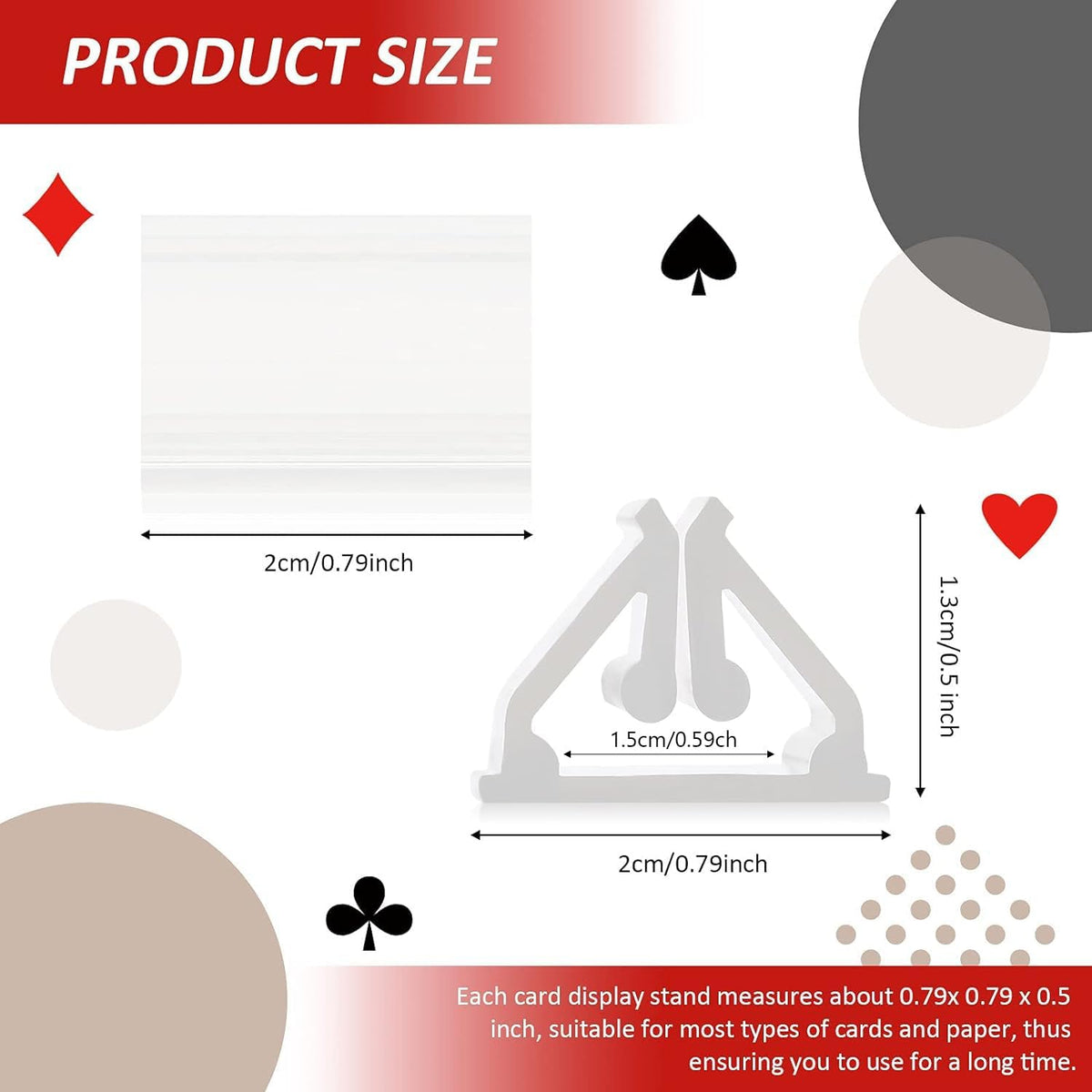 Maitys 24 clear plastic triangle board game card stands holding cards upright - view 3