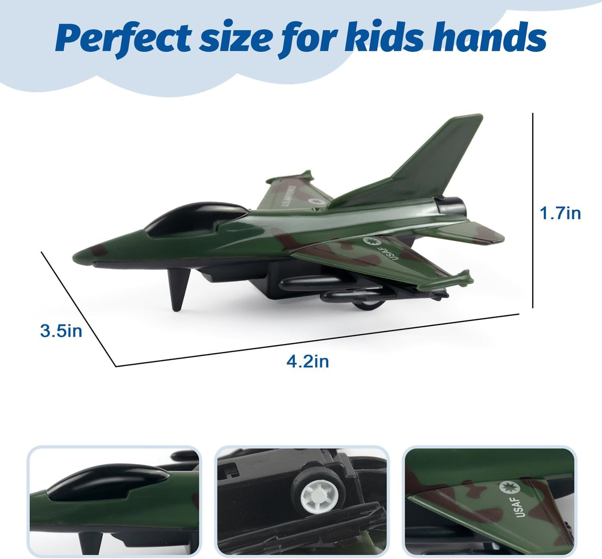 BOOJALOO 12-pack of diecast pull back fighter jet airplane toys - view 3