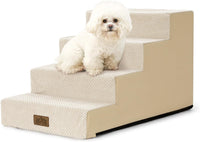 COZY KISS Dog Stairs for Small Dogs - Slope-Beige / 4 / 15.7x23.6x15.7 inch