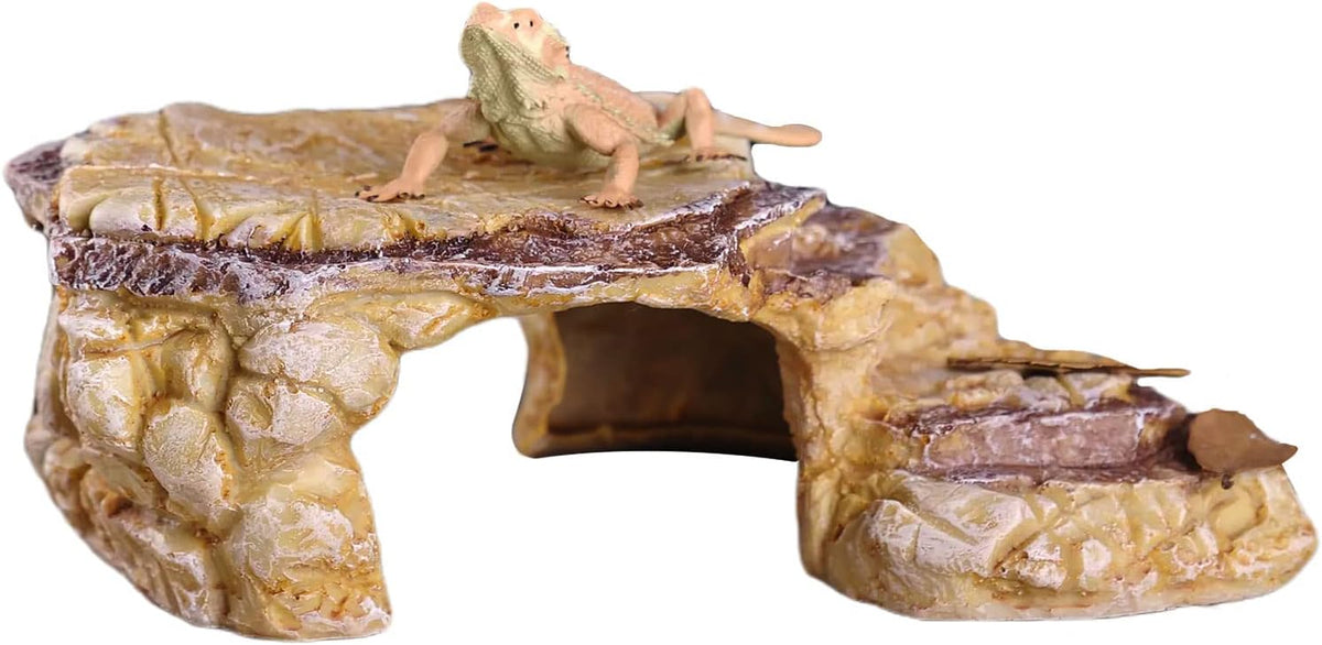 IBWell Turtle Basking Climbing Platform Aquarium Fish Tank Ornament - Sandy brown
