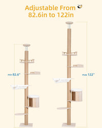 10.2ft Floor to Ceiling Cat Tree for Large Cats, Tall Cat Tower – Essentials for Cats - image 4