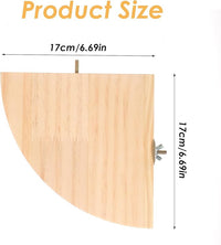 Bird Perch Platform Stand Wooden Parrot Perch Corner 6.7 Inches Fan Shape Playground Cage Accessories Parrot Stand Flat Perches for Bird Cages Corner Shelf for Birds Parrots Hamster Gerbil
