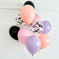 Froova black and white Halloween balloons with ghost and bat prints and bat stickers - view 36
