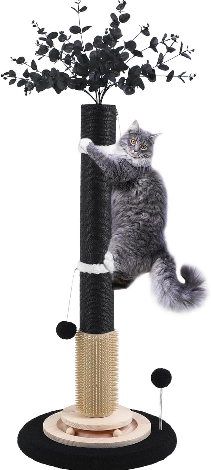 40'' Tall Sisal Cat Scratching Post - black-45inch