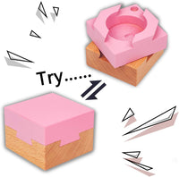 DC-BEAUTIFUL Impossible Dovetail Box Mini 3D Brain Teaser Wooden - Small Pink - image 2