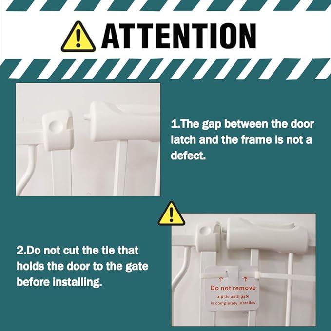 ALLAIBB Extra Wide Pressure Mounted Baby Gate Walk Through Child Kids Safety Toddler Tension White Long Large Pet Dog Gates with Extension for doorways Kitchen (43.31-48.03"/110-122cm)
