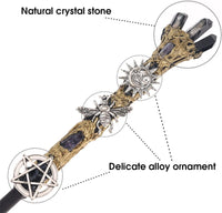 Bubbmi rhinestone witch magic wand in Snakepurple with solid wood body and metal accents - view 11