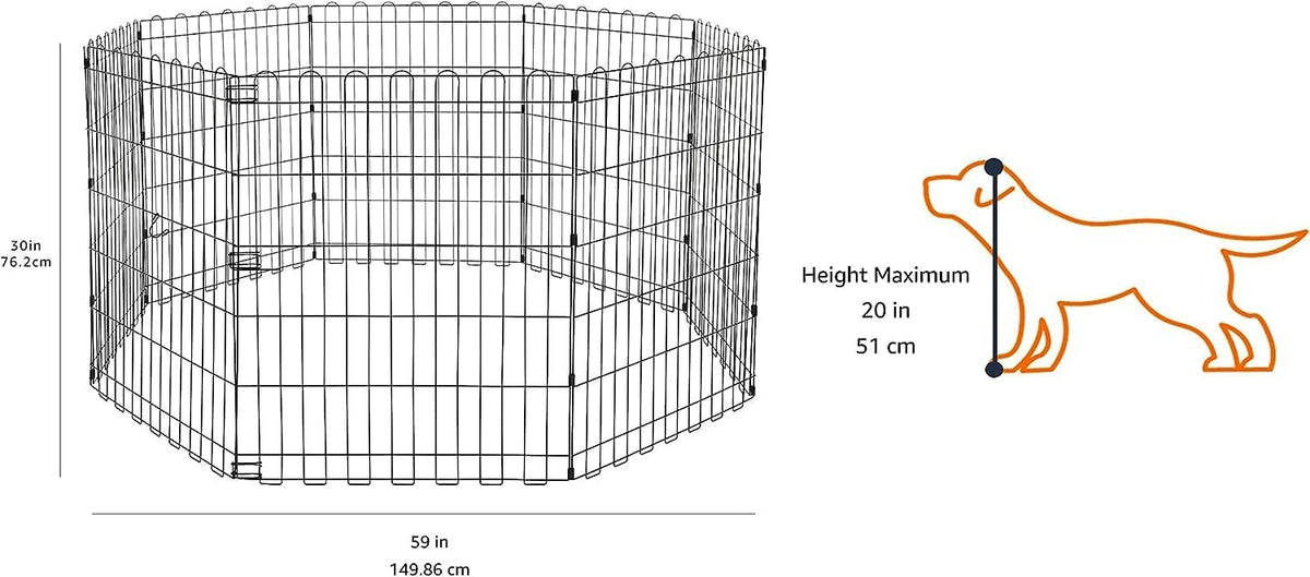 Amazon Basics Portable Foldable Octagonal Metal Exercise Dog Playpen - Without door / 30"H - image 2