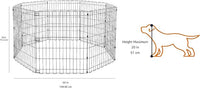 Amazon Basics Foldable Octagonal Metal Exercise Dog Playpen - Indoor/Ou, , Blacktdoor, No Door, Small (8 Panels, 24 x 30), Easy to assemble, store, and customize, 30" - Small, Black